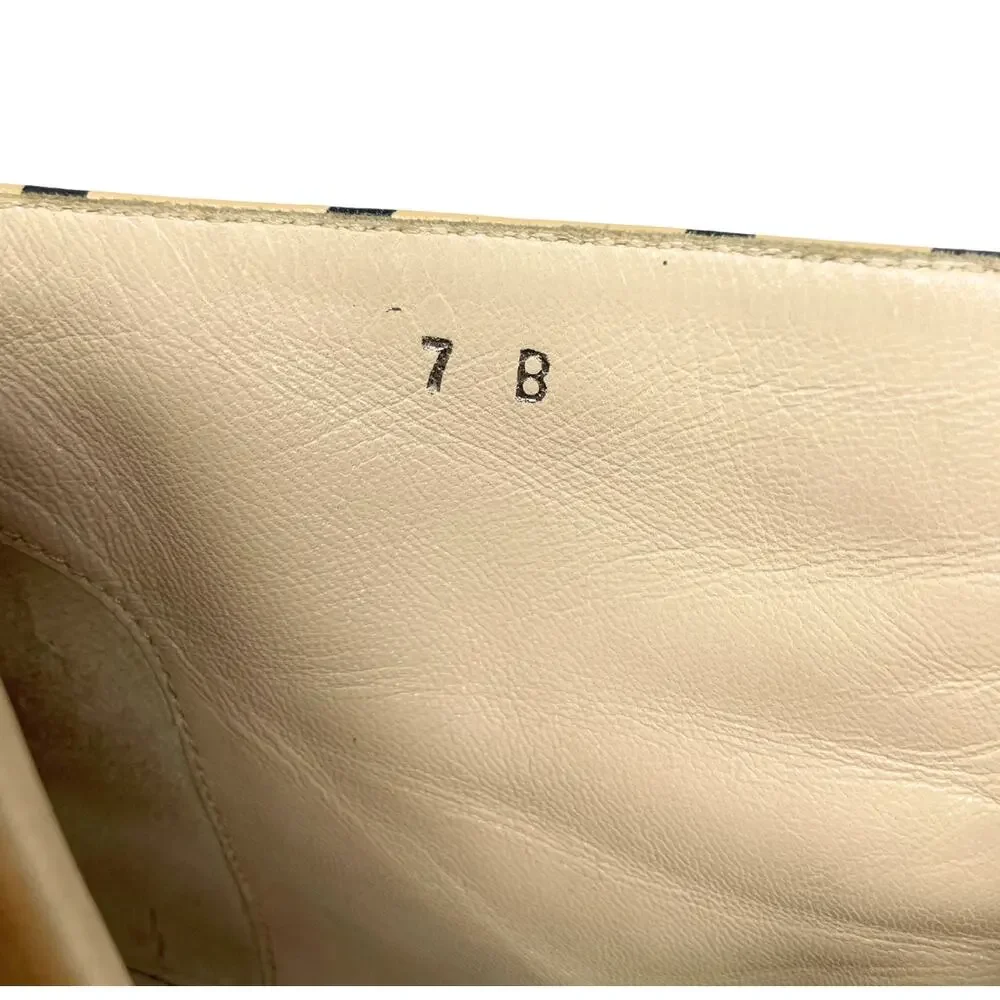 Chanel Ankle Boots Heels Beige Black Leather CC Logo Pointed Cap Toe F/W 2000 37